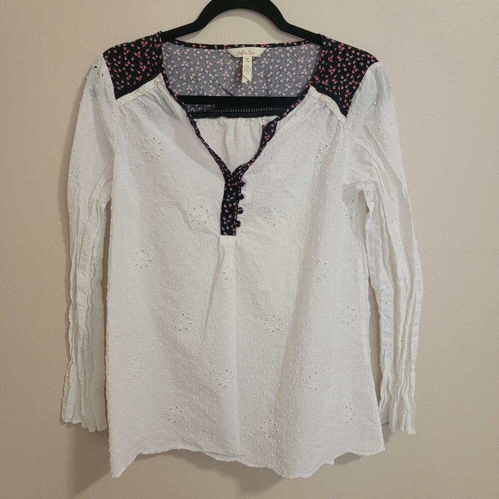 Matilda Jane White Eyelet Lined Tunic Size Medium